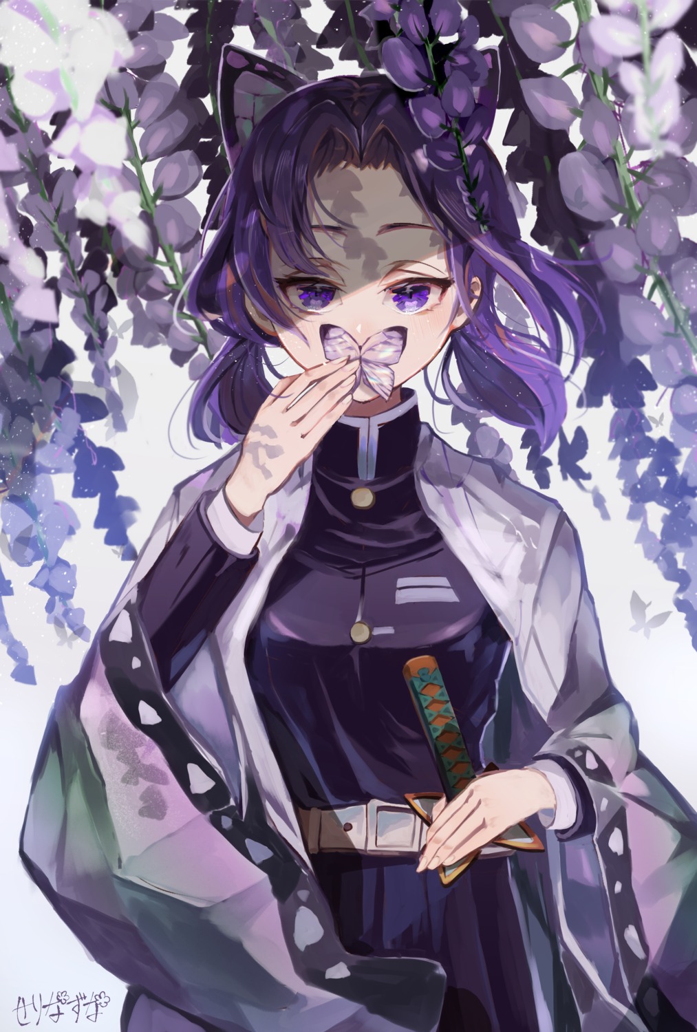 kimetsu no yaiba kochou shinobu japanese clothes sword
